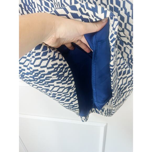 Anthropologie Beaded Blue and White Maison Souers Dress Size 4 Petite - Picture 10 of 11